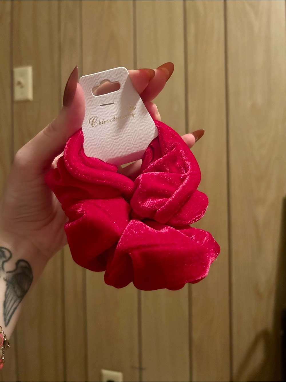 Red hair scrunchie